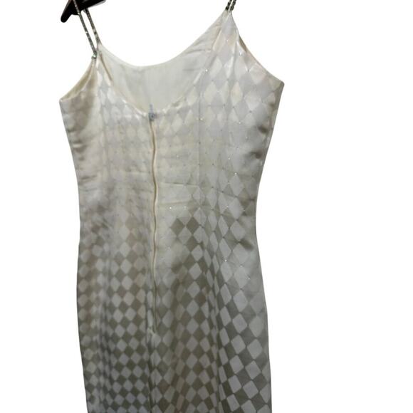 Jessica McClintock Women's 90s Iridescent Diamond Gunne Sax Midi Dress Size 7/8 - Picture 5 of 13